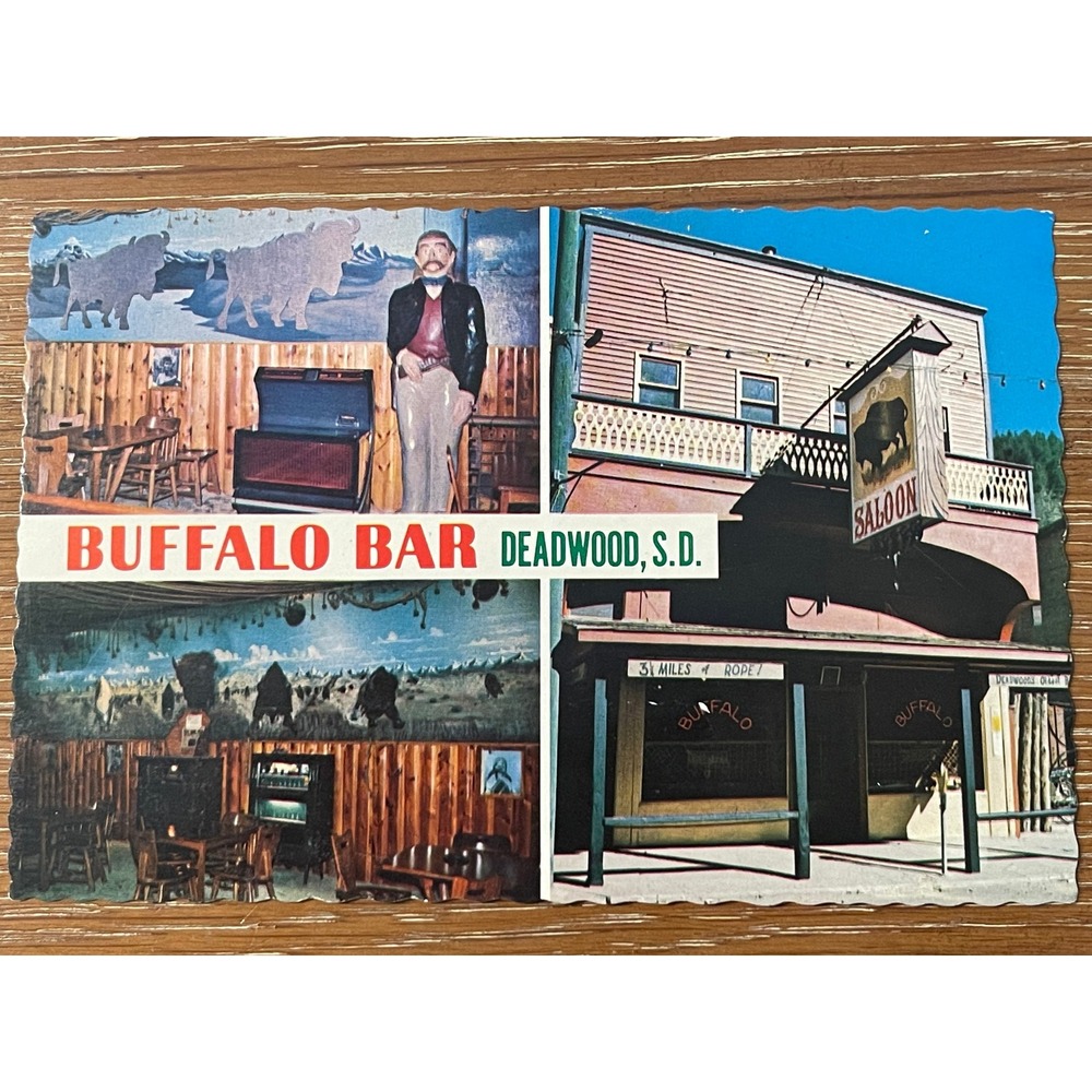 00270 Vintage Buffalo Bar Deadwood‎ SD Postcard Unposted Collectible Souvenir
